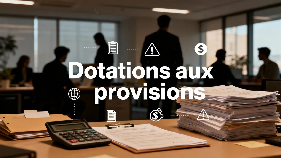 Tableau de bord entreprise dotations aux provisions