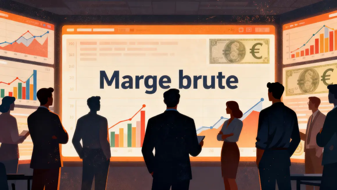 Illustration dirigeants devant tableau marge brute
