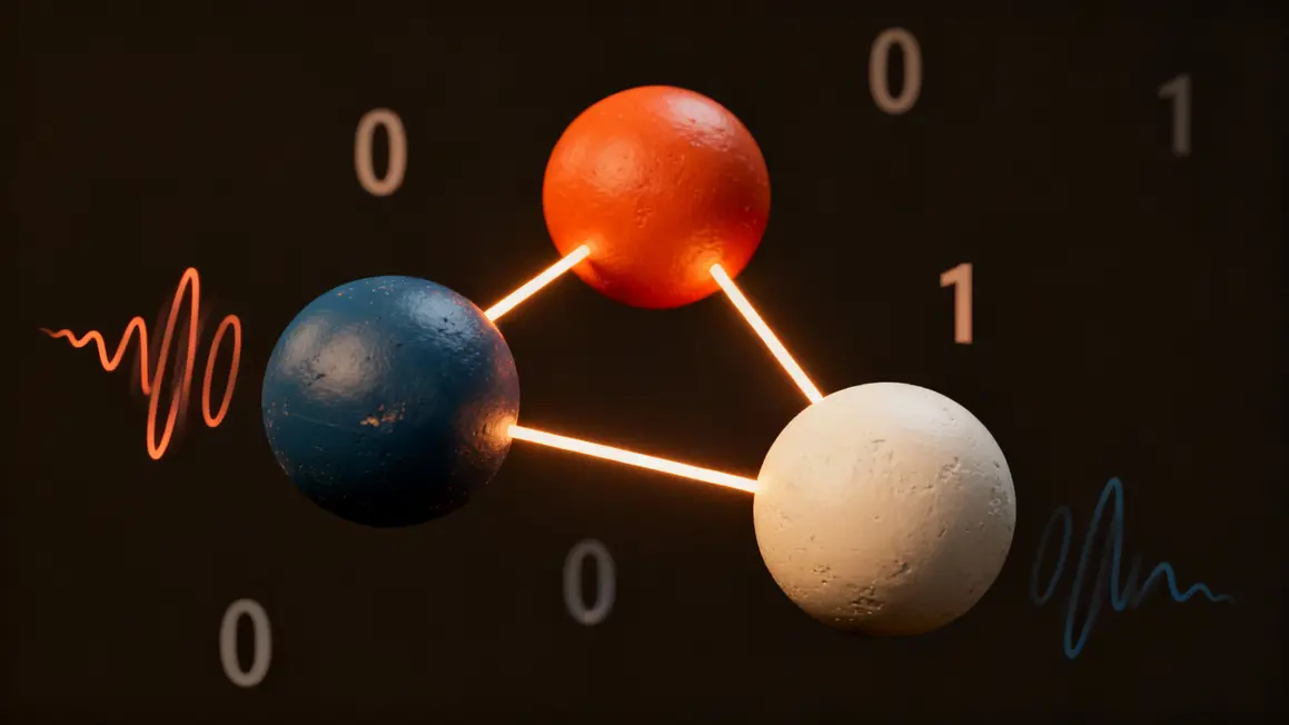 Trois qubits liés superposition intrication décohérence ordinateur quantique