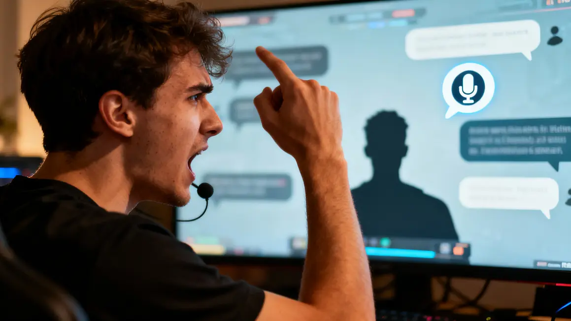 Joueur PS5 frustration icône qui parle chat vocal