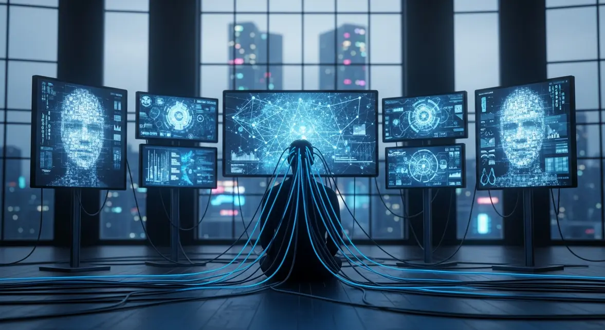 Silhouette connectee reseau cybersecurite Ghost in the Shell