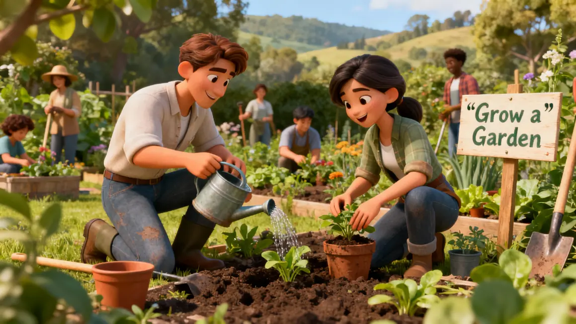 Joueurs Roblox jardinage Grow a Garden solidaire