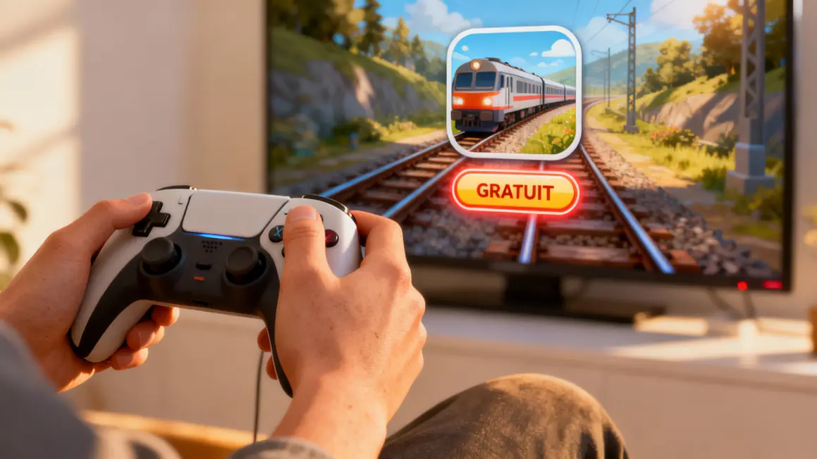 Manette devant bouton gratuit Train Sim World 6 PS5