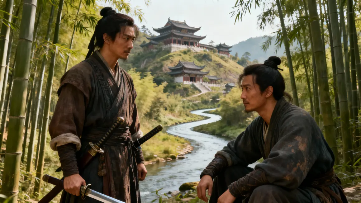 bambous temples personnages sabres justice honneur