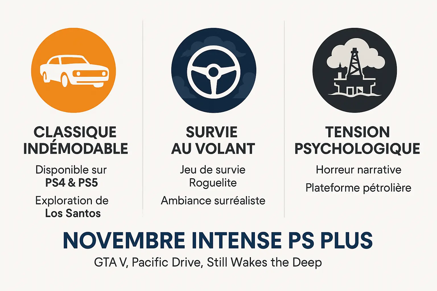 Sélection PlayStation Plus novembre 2025 : GTA V, Pacific Drive et Still Wakes the Deep