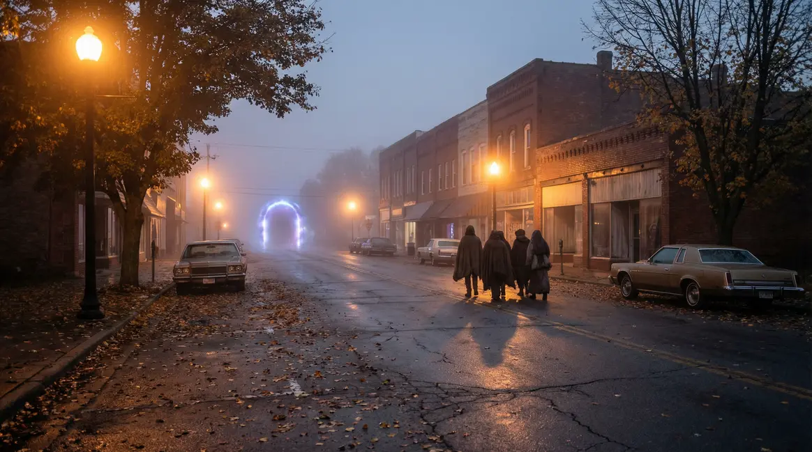 Ville déserte Hawkins automne portail surnaturel Stranger Things saison 5