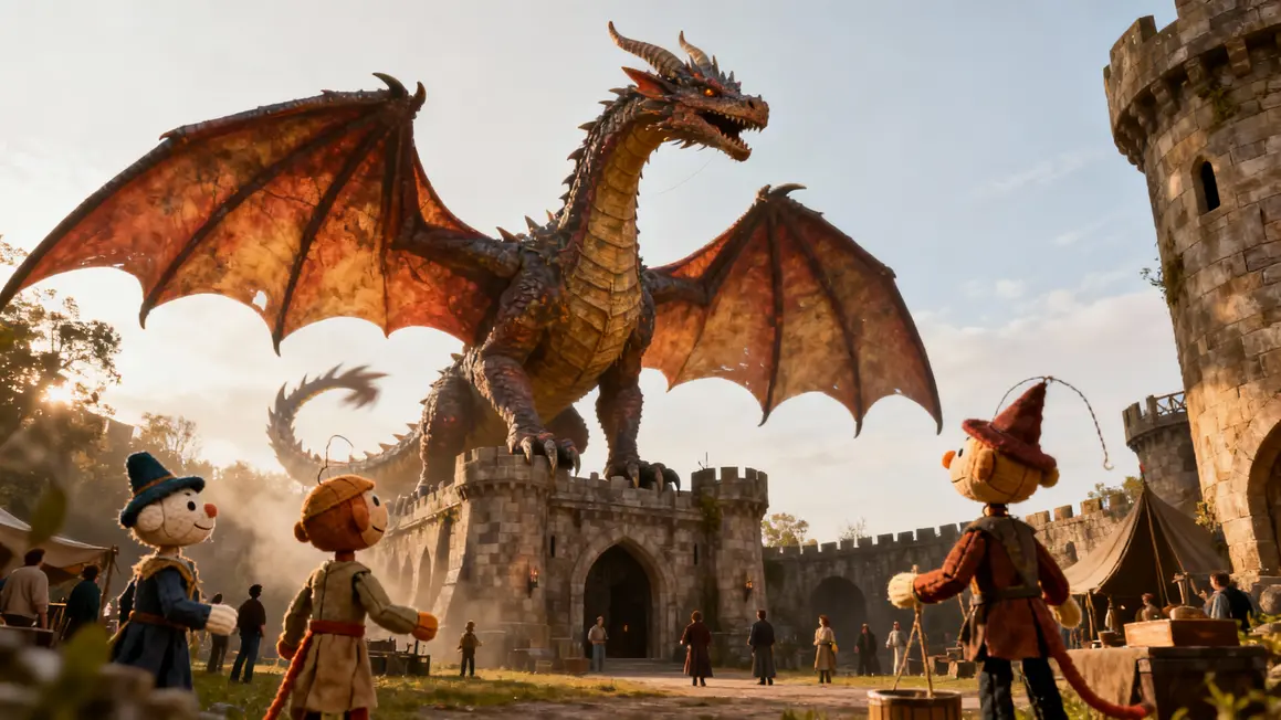 Dragon 12 metres effets speciaux Dragon du lac de feu