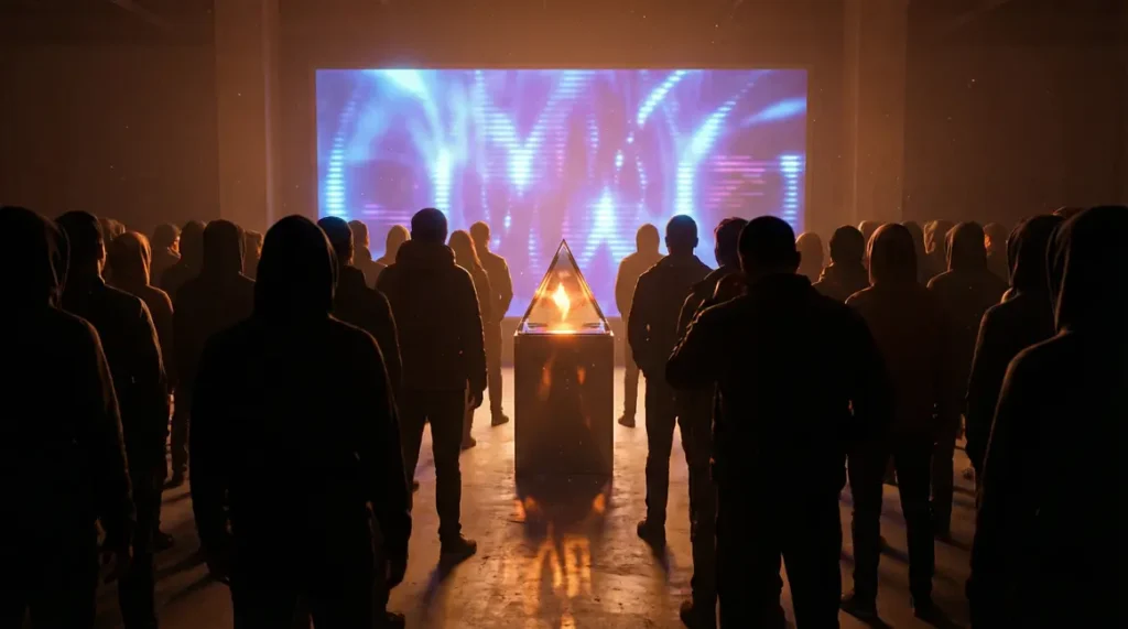 Gamers observent artefact Zelda sur grand écran