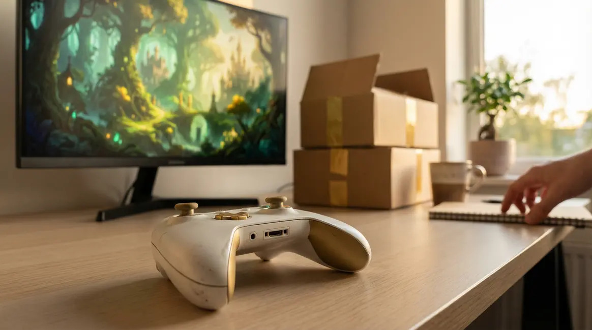 Manette DualSense Genshin Impact édition limitée devant écran fantastique