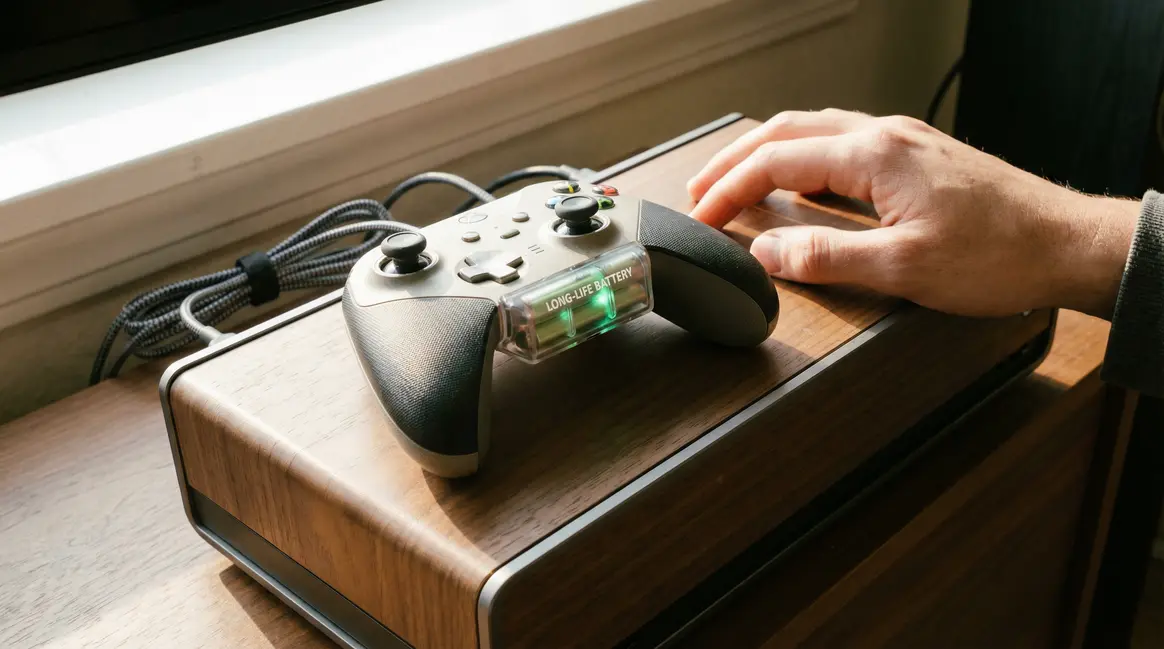 Manette jeu nouvelle generation sur console, batterie longue duree