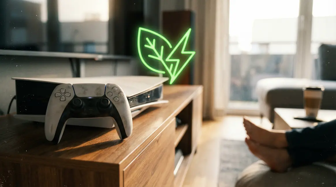Icône feuille éclair sur manette PS5