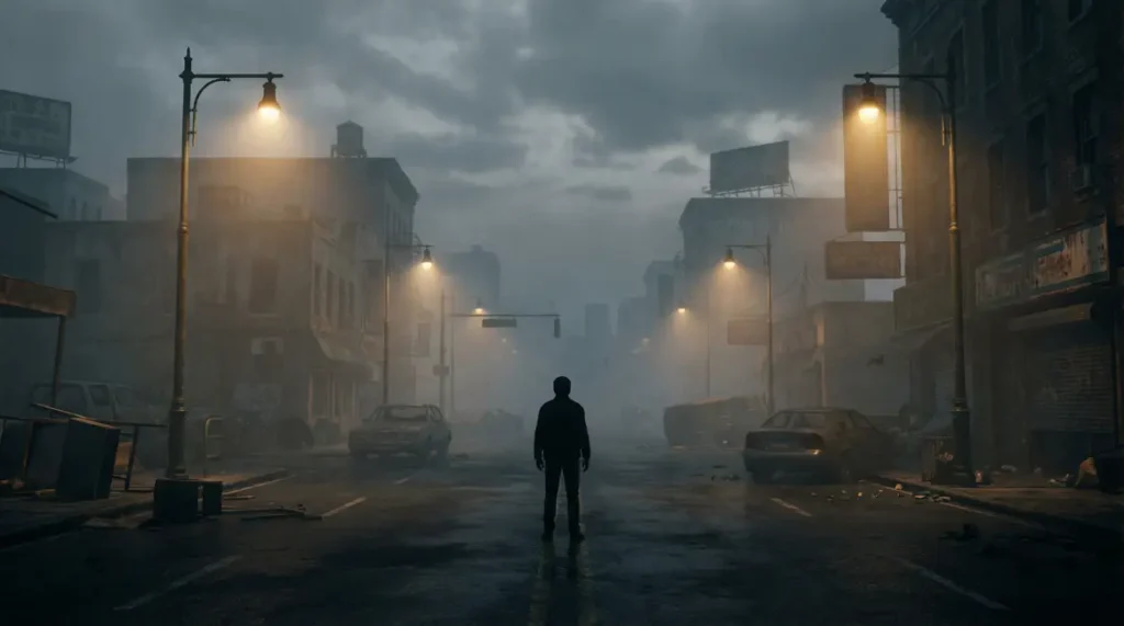 Silent Hill Townfall route sombre ville déserte suspense