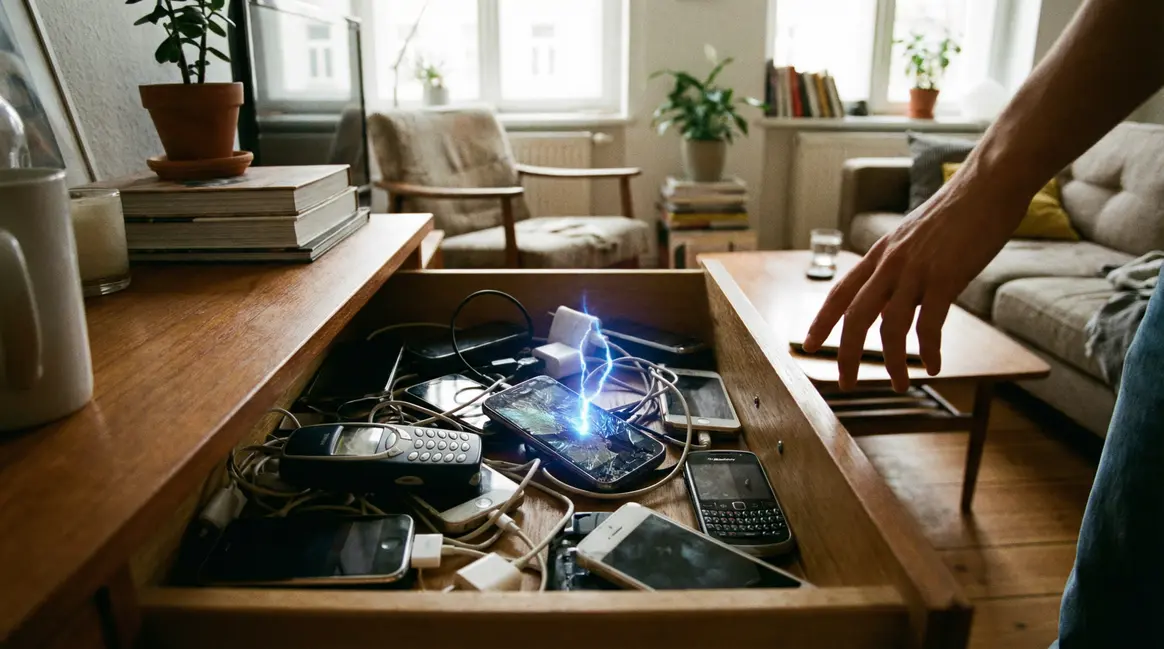 Smartphones entassés dans tiroir, risque invisible