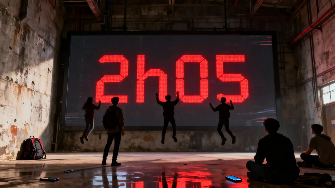 Horloge affiche 2h05 Stranger Things final