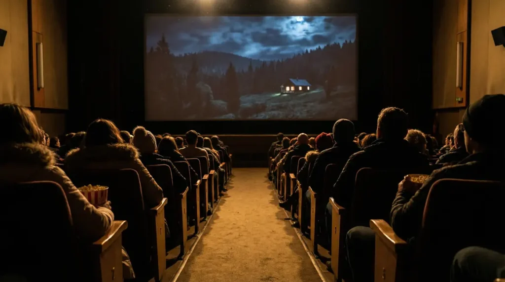 Salle cinéma projection Stranger Things ambiance collective