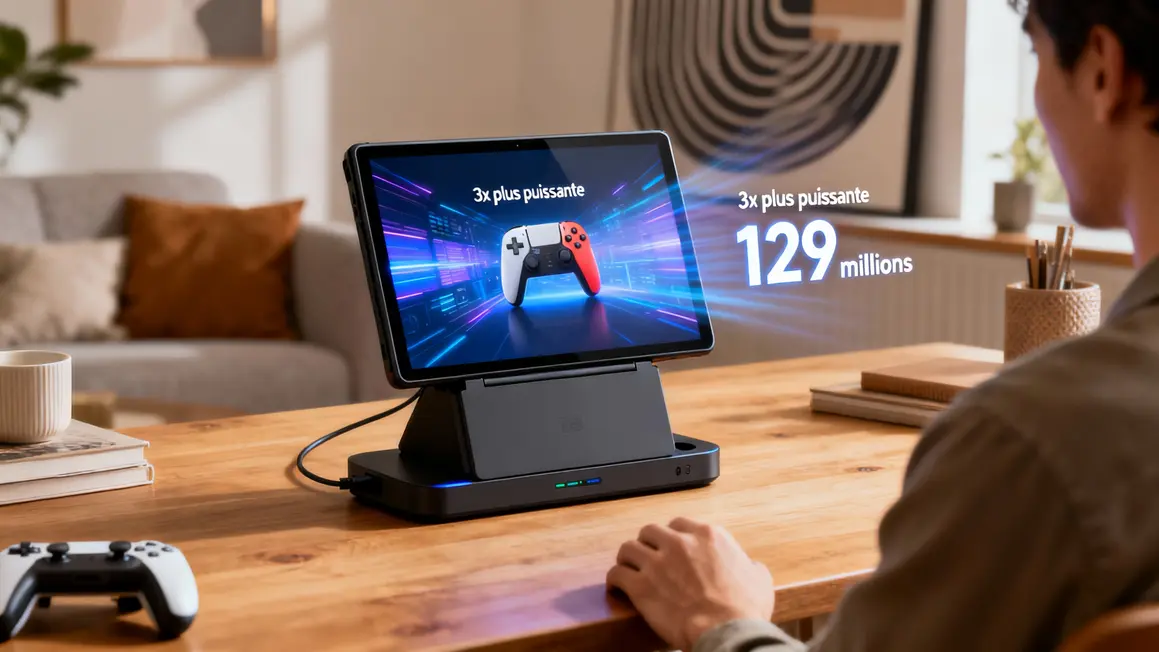 Console Switch 2 avec écran lumineux chiffres et dock