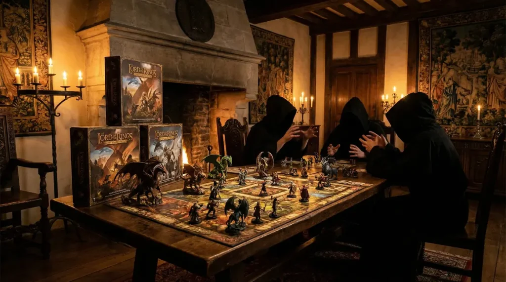 jeu de societe the witcher legacy figurines ambiance medievale