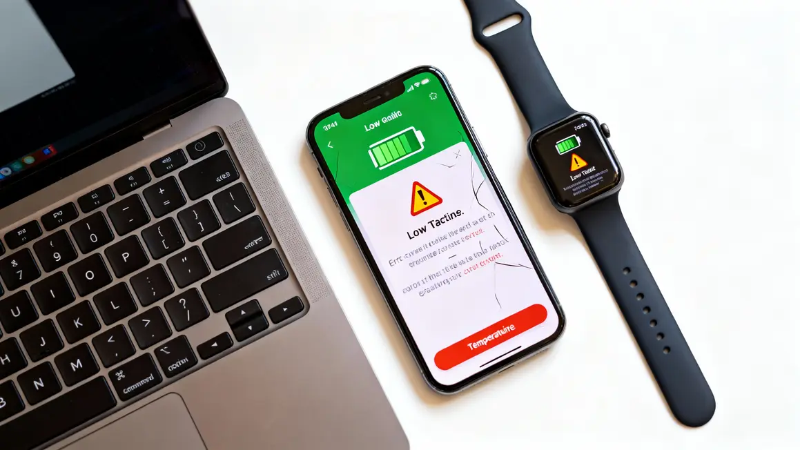 iphone macbook apple watch batterie faible erreur temperature