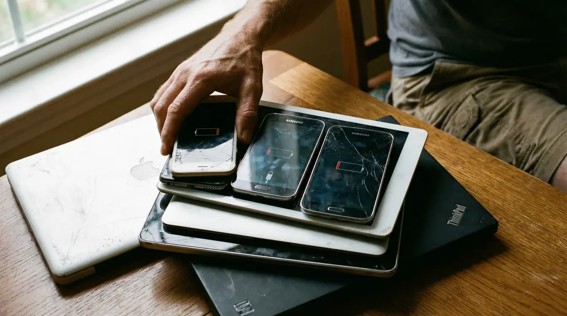 smartphones macbooks et tablettes apple anciens batterie faible fissures