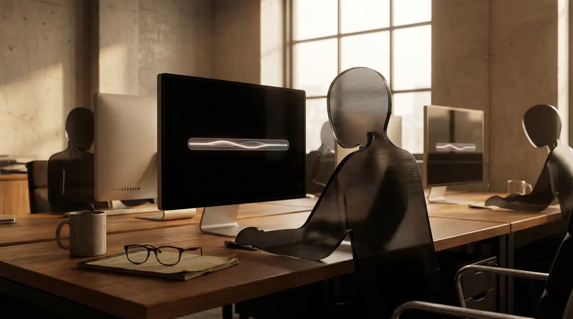Barre Windows 11 ergonomique sur écrans modernes silhouettes