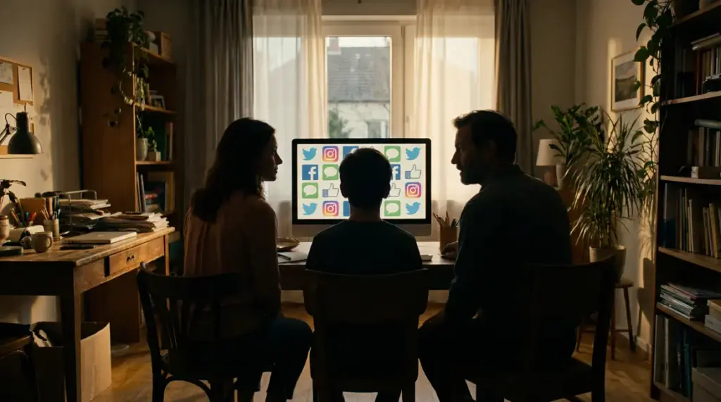 famille devant écran contrôle parental
