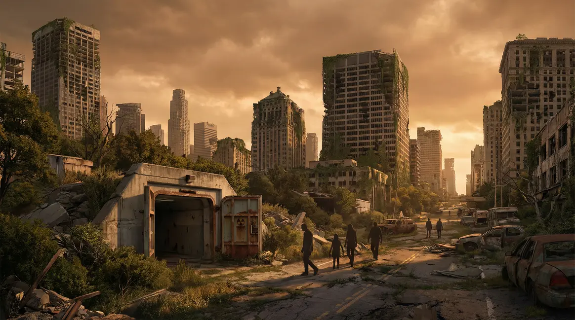 Ville en ruines Fallout Saison 2 panorama suspense