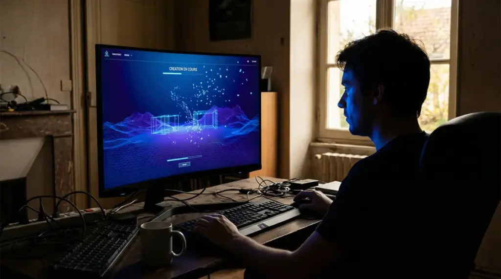 Genie Google DeepMind générant un monde 3D immersif