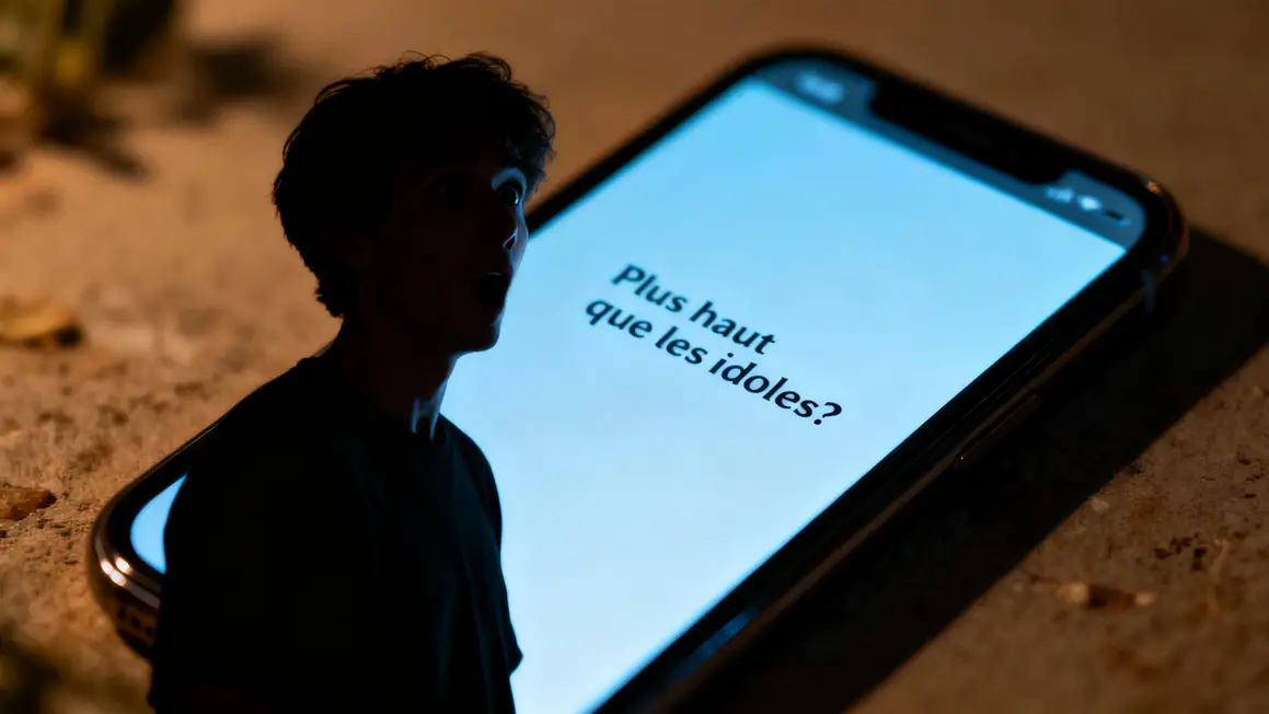 silhouette surprise smartphone texte idoles pop nuit