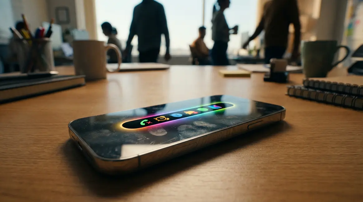 smartphone affichant now bar avec appels manqués sur one ui 8 5