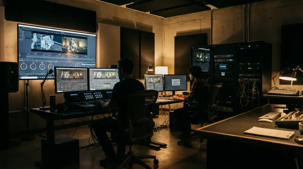 Salle de post production The Batman bug technique Warne Bros