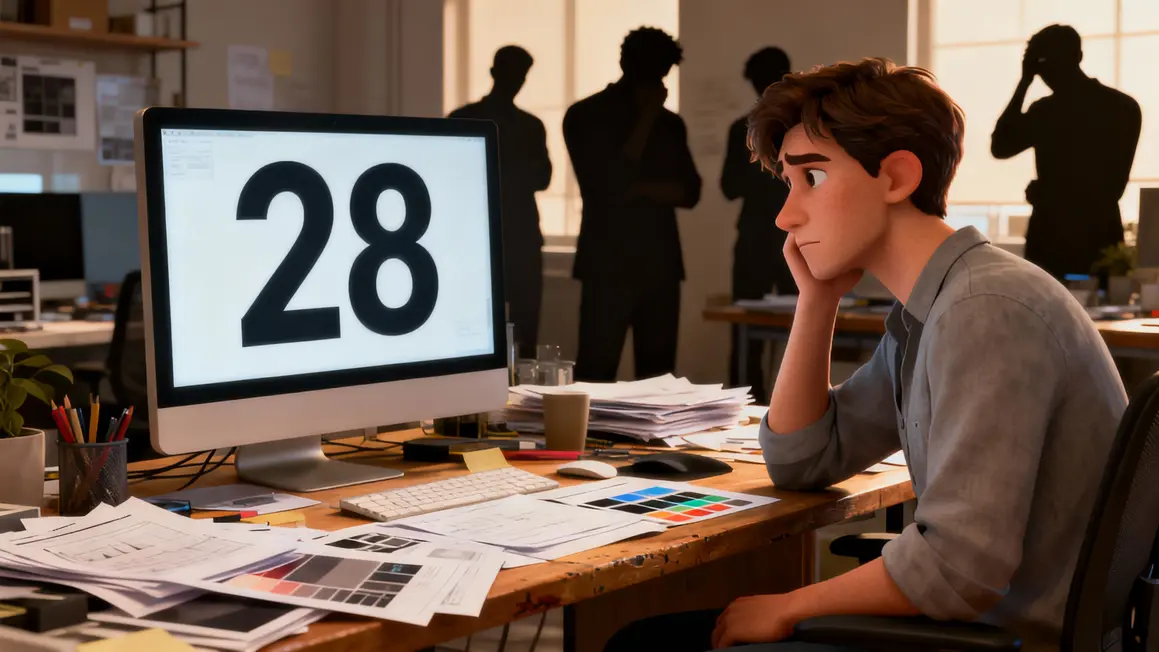 Graphiste inquiet studio jeu vidéo chiffre 28