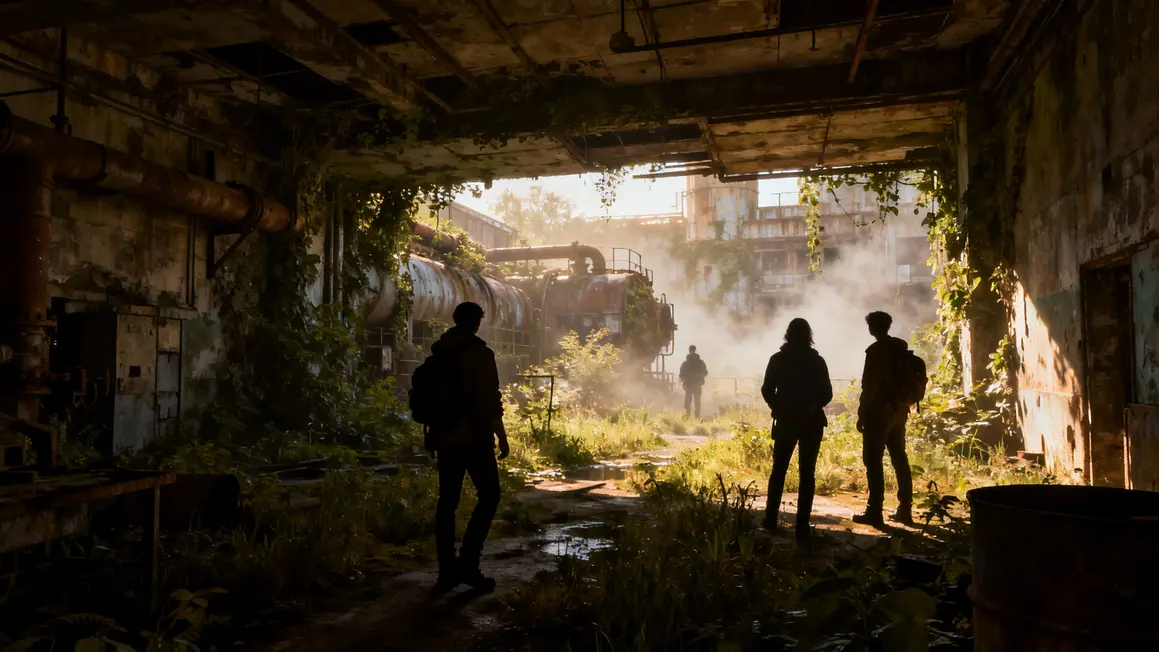 Zone industrielle refaite Unreal Engine 5, exploration photoréaliste