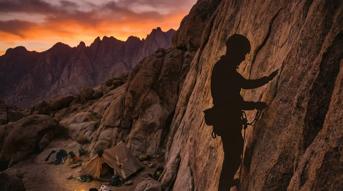 grimpeur silhouette escalade Cairn jeu atmosphère montagne