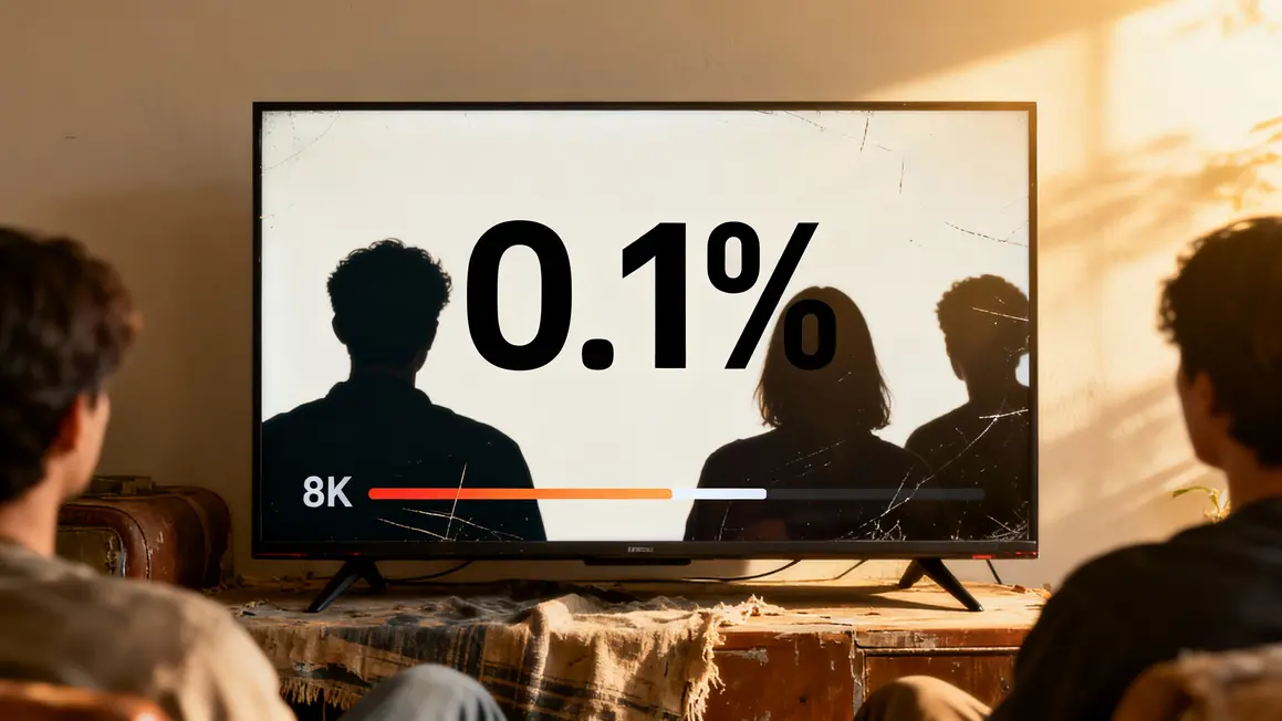 Graphique TV 8K chiffres faibles marche 2025