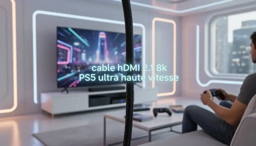 Console et TV connectées avec câble HDMI 2.1 8K PS5 ultra rapide