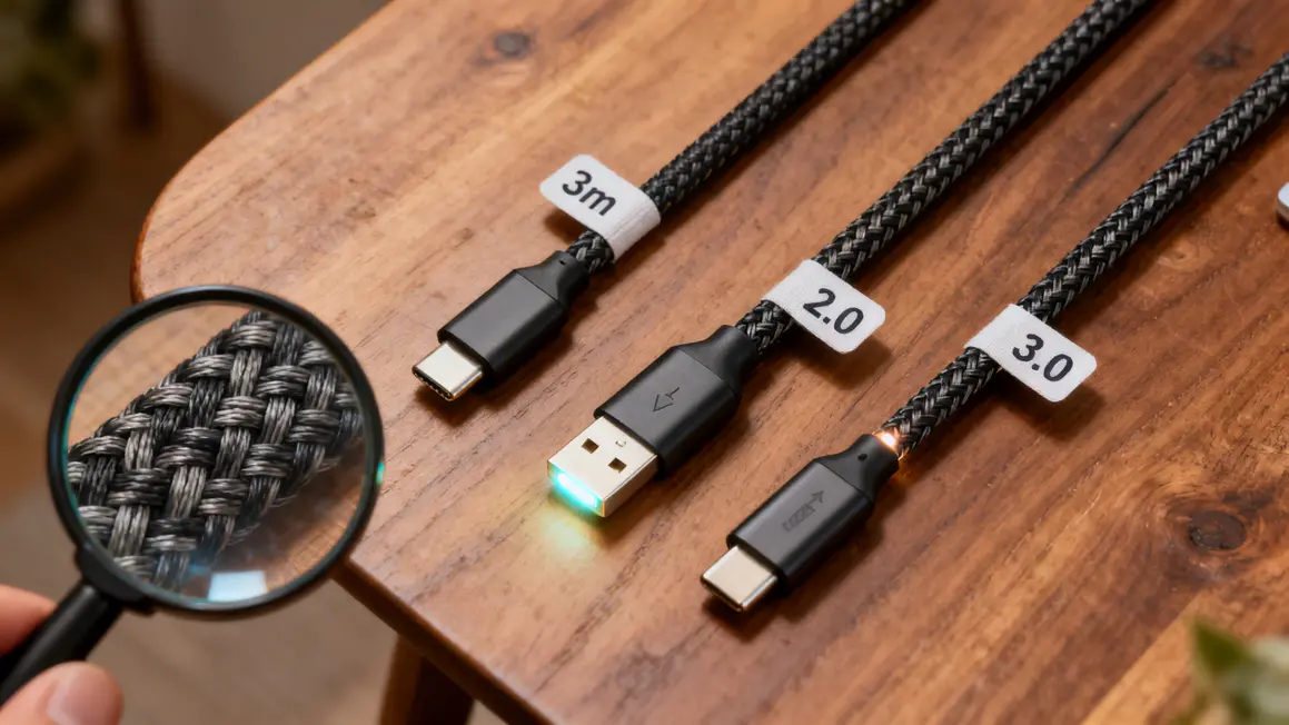 cables usb c tresses led texture nylon table