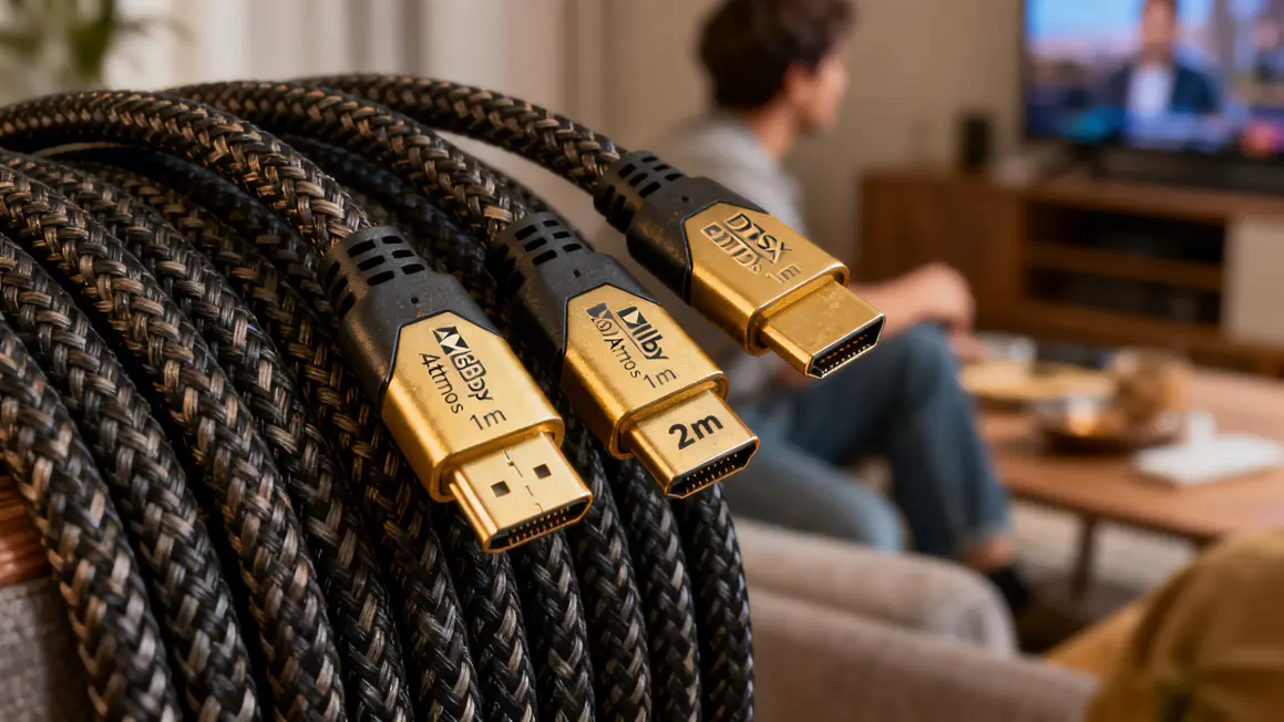 Câbles HDMI 2.1 ultra haute vitesse connecteurs dorés 48Gbps Dolby Atmos