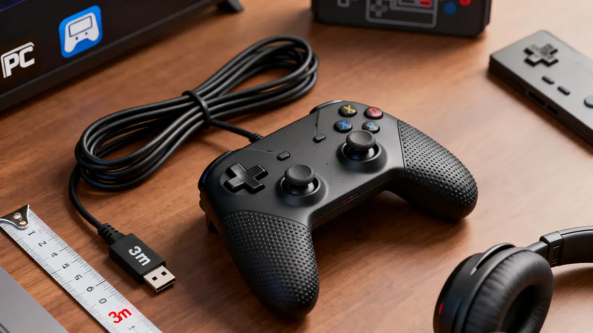 manette filaire ps4 noire prise casque détails câble 3m