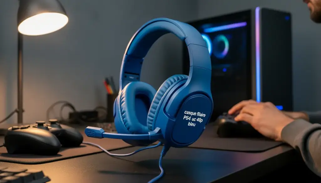 Casque filaire PS4 UC-40P bleu avec manette et PC