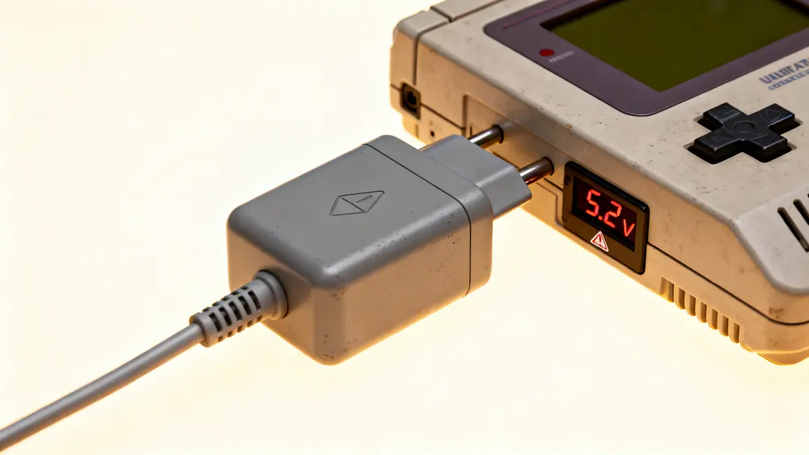 Chargeur gris relié DS Lite voltmètre 5.2V protection