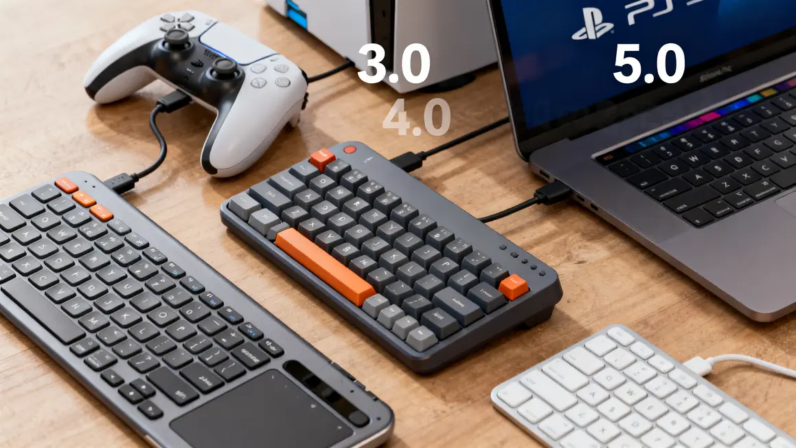 Différents claviers bluetooth connectés à PS4