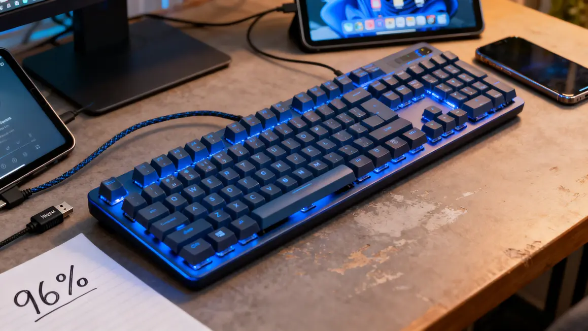clavier mecanique gaming 96 pourcent connectivite