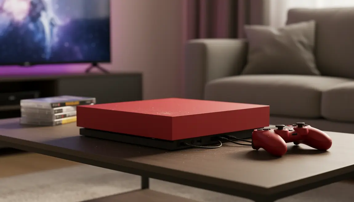 Console PS5 avec coque rouge mate protection Space Red