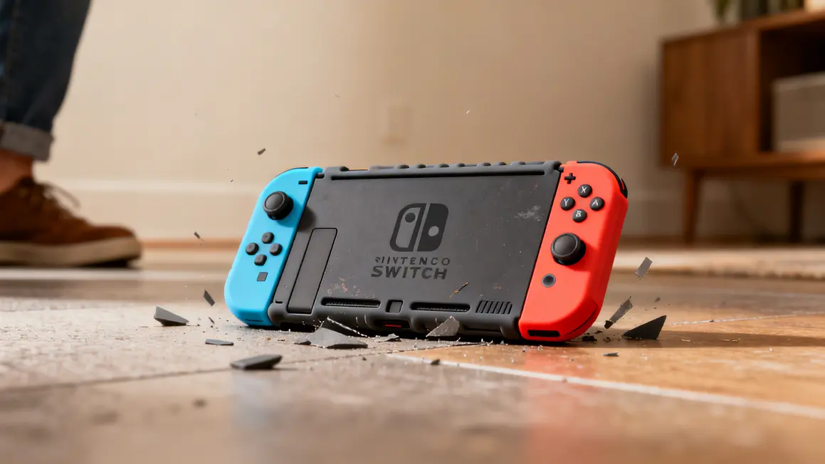 Main tenant Nintendo Switch coque silicone test choc