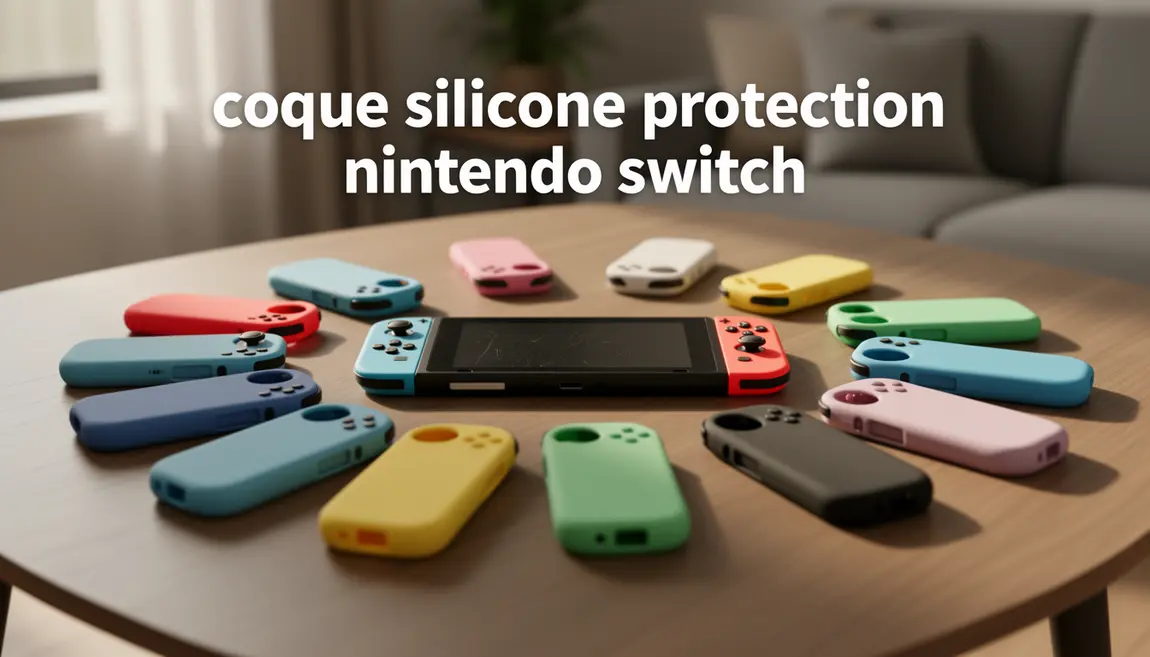 Nintendo Switch avec coques silicone protection sur table
