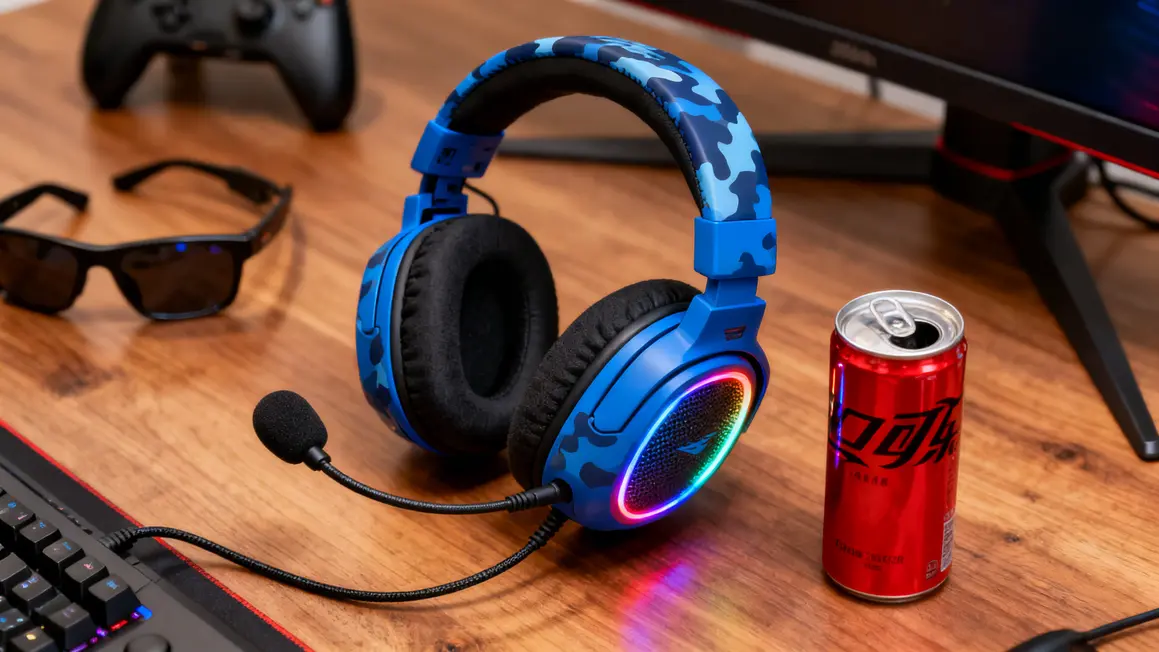 Casque filaire PS4 camo bleu RGB UC 50 design et micro