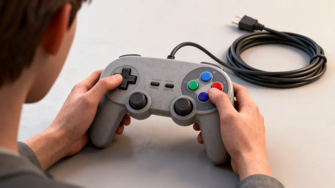design manette filaire nintendo 64 grise 2m