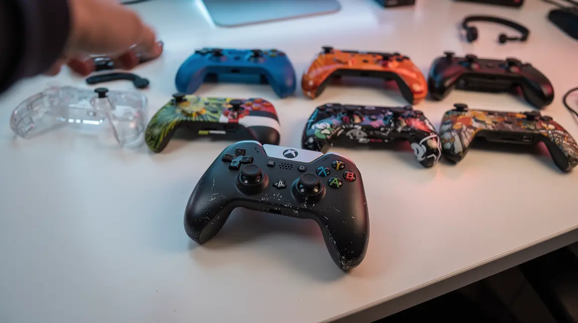 Manette PS5 DualSense custom avec coques Dark Silver Bleu Marine Or Rose accessoires gaming