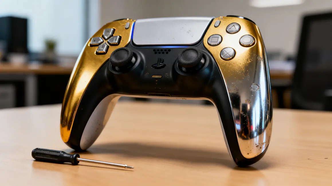 manette ps5 dualsense chrome noir argent pieces