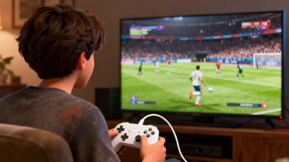 joueur avec manette filaire blanche xbox series xs